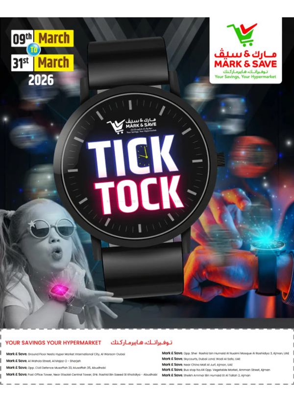 Tick Tock Deals from Mark & Save until 31st March