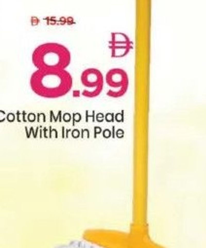 Cotton Mop Head With Iron Pole