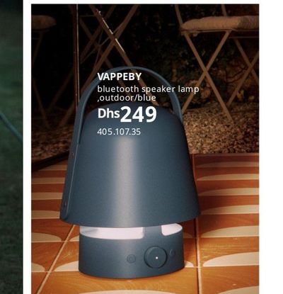 VAPPEBY bluetooth speaker lamp, outdoor/blue