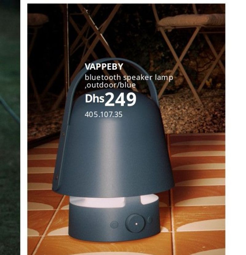 VAPPEBY bluetooth speaker lamp, outdoor/blue