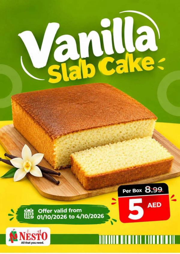 Vanilla Slab Cake from Nesto until 4th October