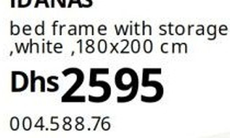 IDANÄS bed frame with storage, white, 180x200 cm