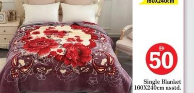 Single Blanket 160x240cm asstd.