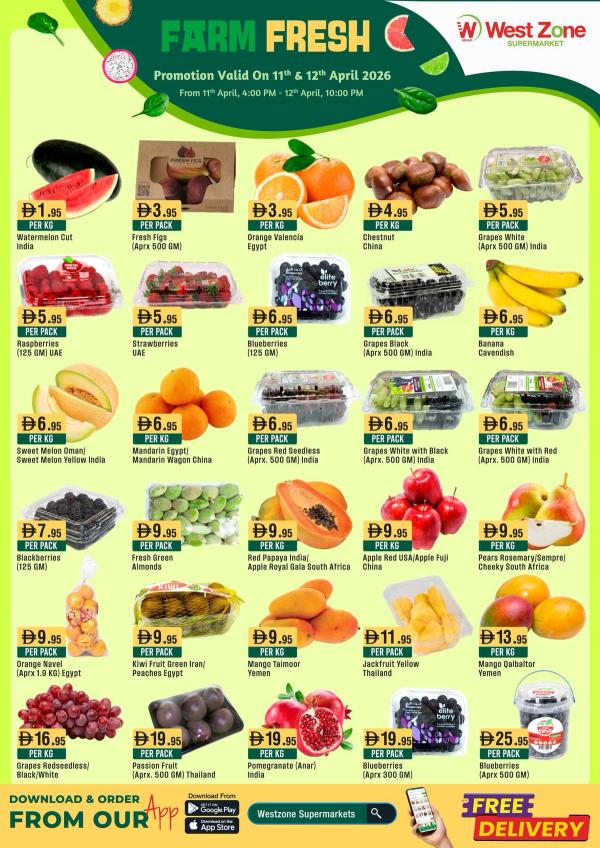 Farm Fresh Deals from West Zone until 12th April