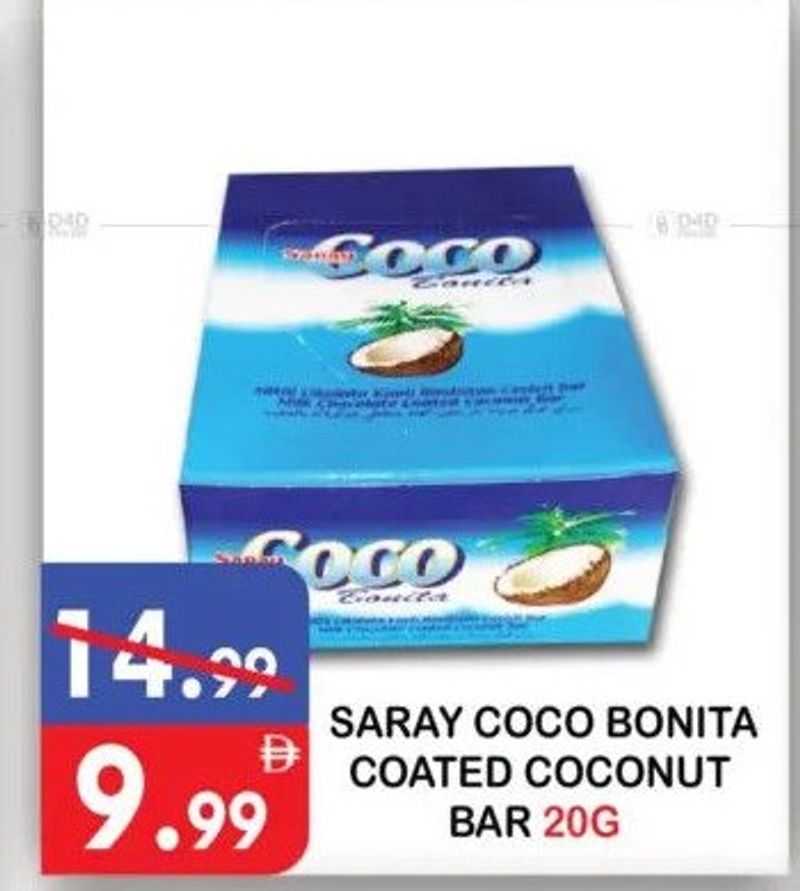 SARAY COCO BONITA COATED COCONUT BAR 20G
