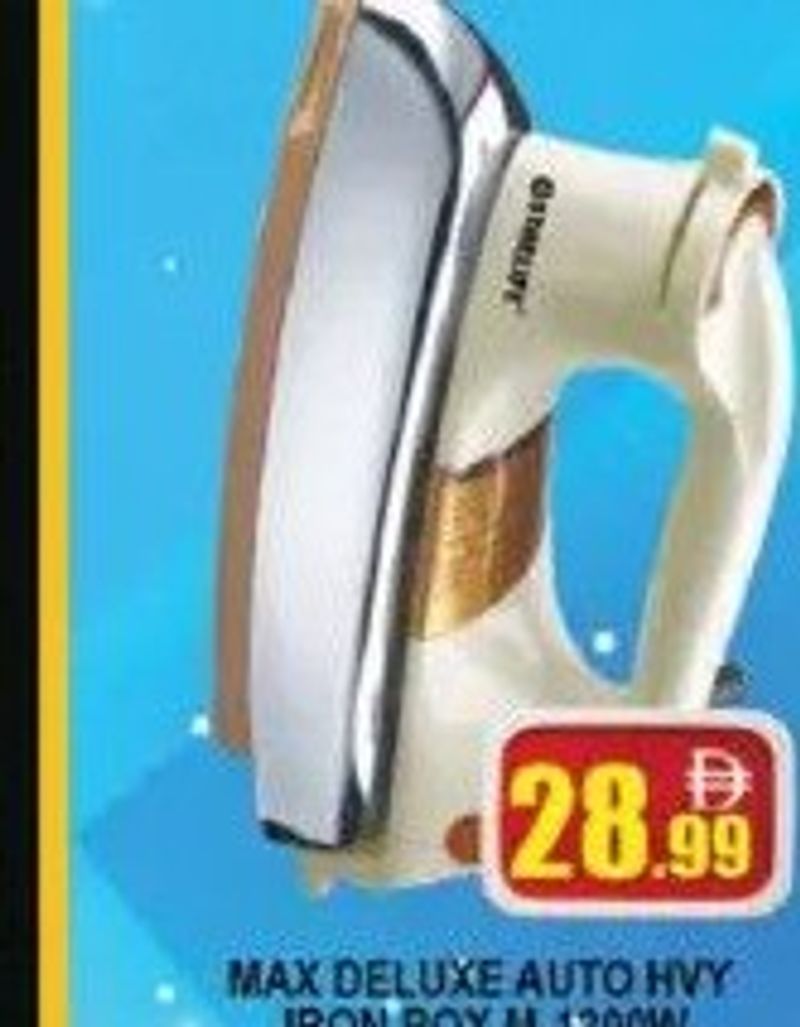 MAX DELUXE AUTO HVY IRON BOX M-1200W