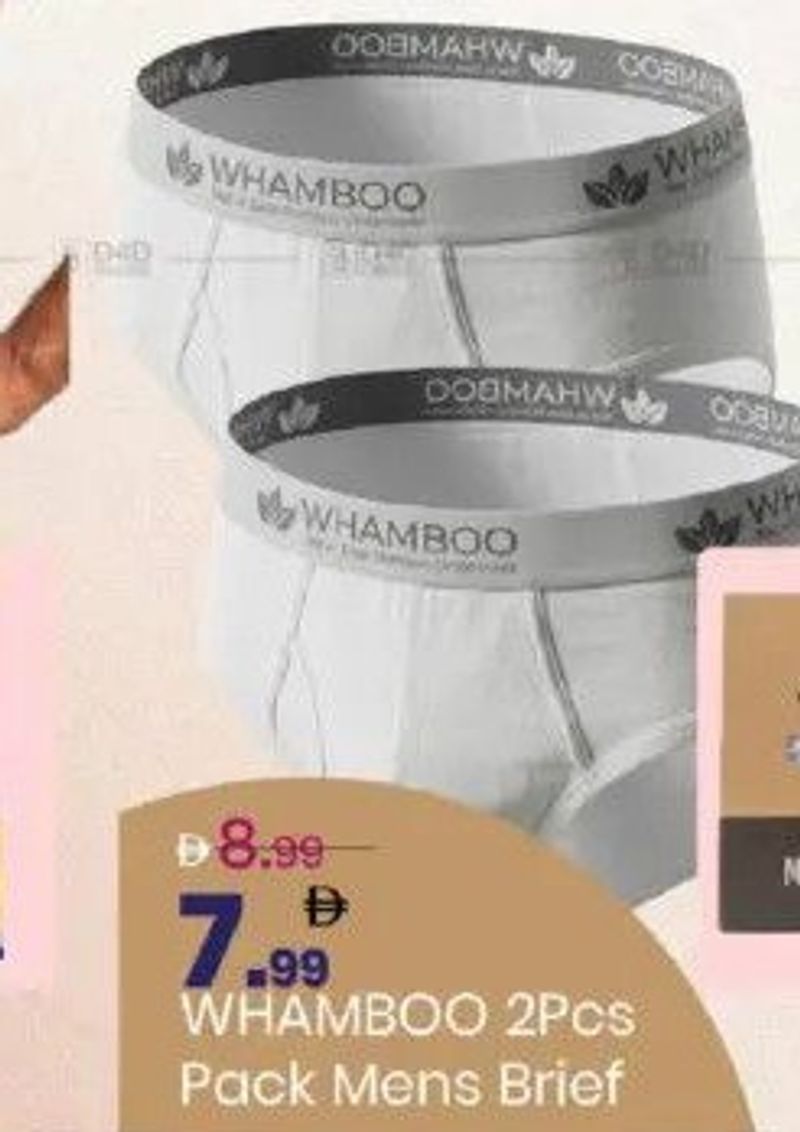 WHAMBOO 2Pcs Pack Mens Brief