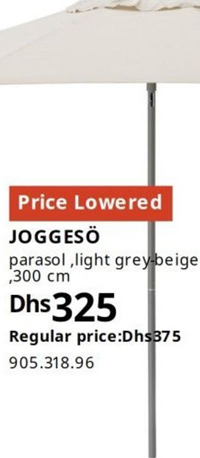 JOGGESÖ parasol, light grey beige, 300 cm