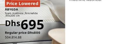 ABYGDA foam mattress, firm/white, 90x200 cm