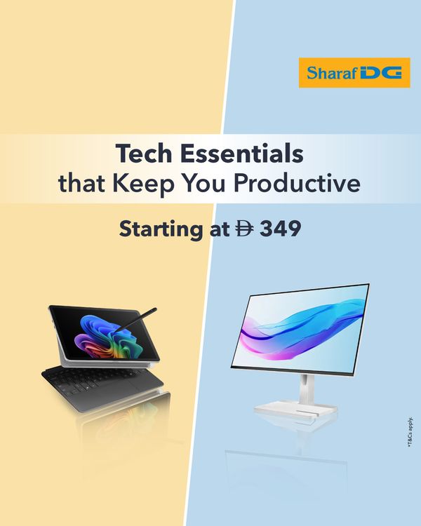 Tech Essentials That Keep You Productive from Sharaf DG until 18th April