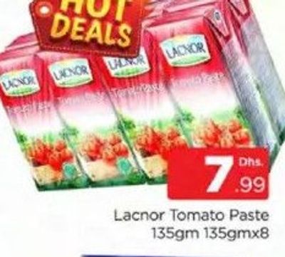 Lacnor Tomato Paste 135gm 135gmx8