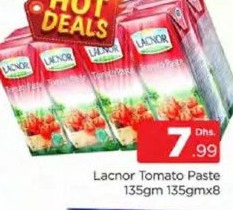 Lacnor Tomato Paste 135gm 135gmx8