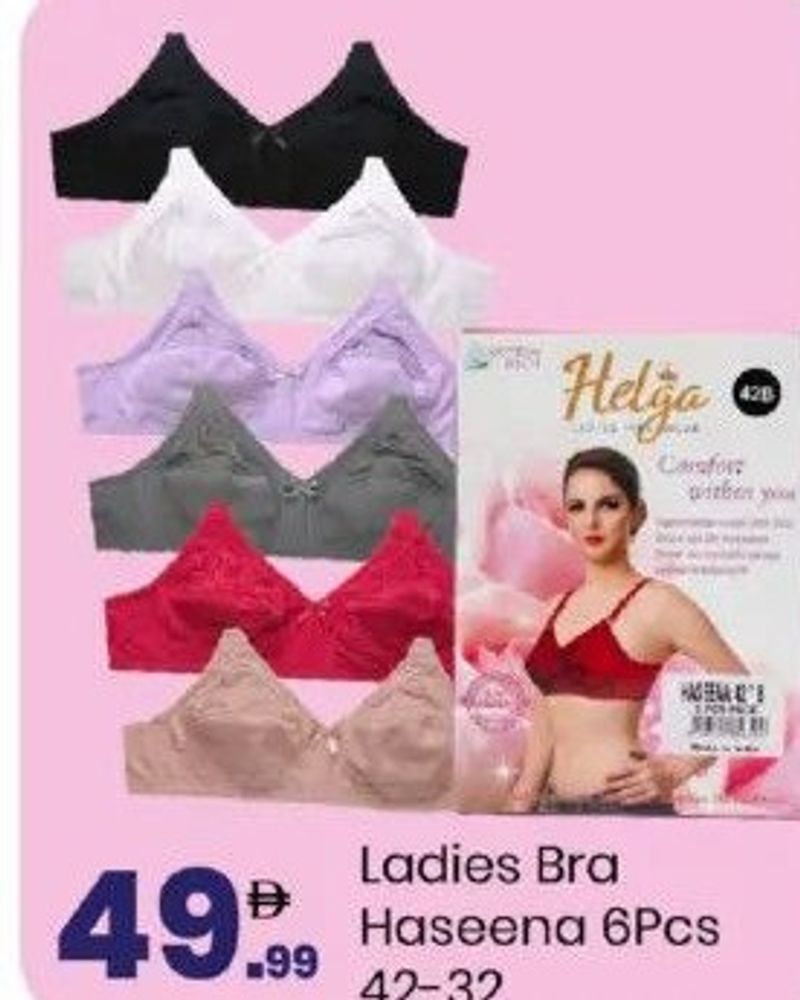 Ladies Bra Haseena 6Pcs 42-32
