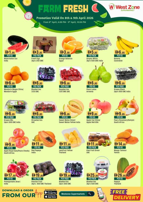 Farm Fresh Deals from West Zone until 9th April