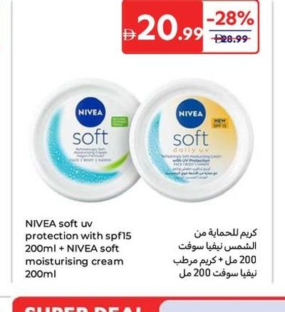 NIVEA soft uv protection with spf15 200ml + NIVEA soft moisturising cream 200ml