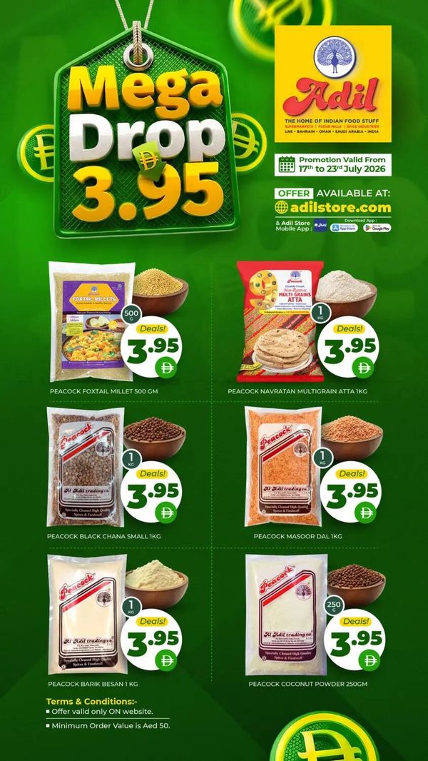Mega Drop AED 3.95 from Al Adil until 23rd July