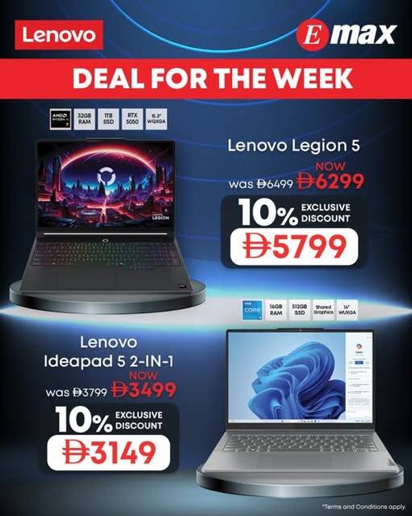 Sale On Lenovo Legion 5 from Emax until 20th May
