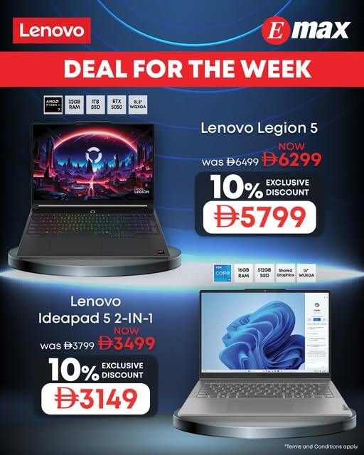 Sale On Lenovo Legion 5 from Emax until 20th May