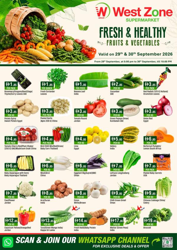 Fresh & Healthy from West Zone until 30th September