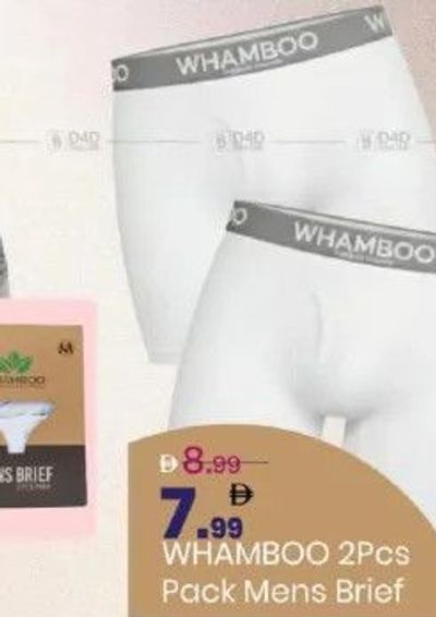 WHAMBOO 2Pcs Pack Mens Brief
