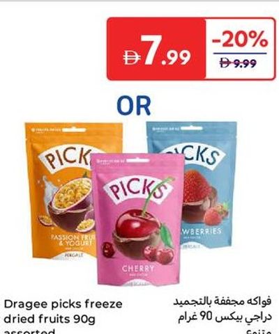 Dragee picks freeze dried fruits 90g assorted