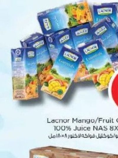 Lacnor Mango/Fruit Cocktail 100% Juice NAS 8x180ml