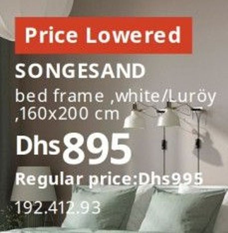 SONGESAND bed frame, white/Luröy, 160x200 cm