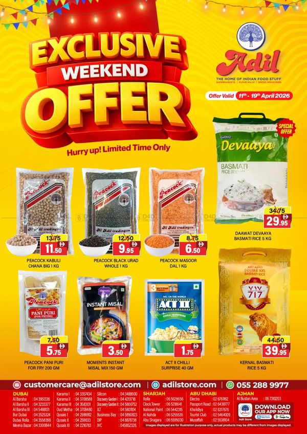 Exclusive Weekend Offer from Al Adil until 19th April