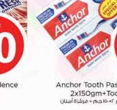 Anchor Tooth Paste Whitening 2x150gm + Tooth Brush