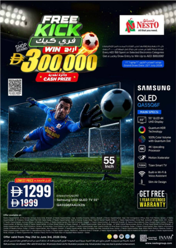 Free Kick from Nesto until 3rd June