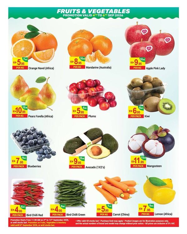 Fruits & Vegetables Deals from New W Mart until 6th September