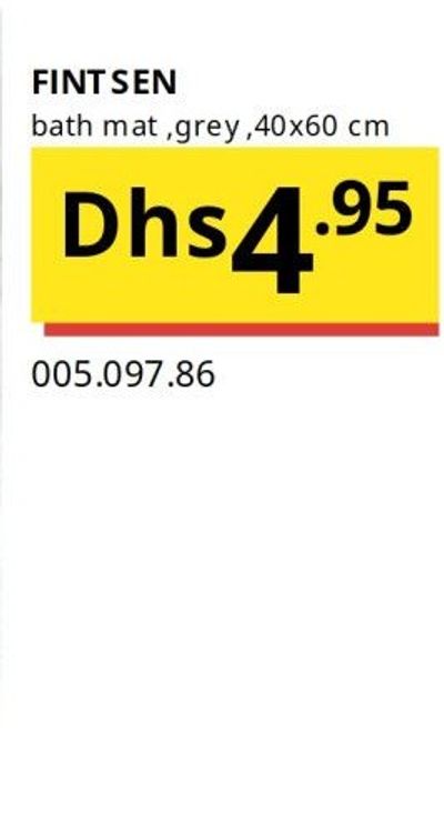 FINTSEN bath mat, grey, 40x60 cm