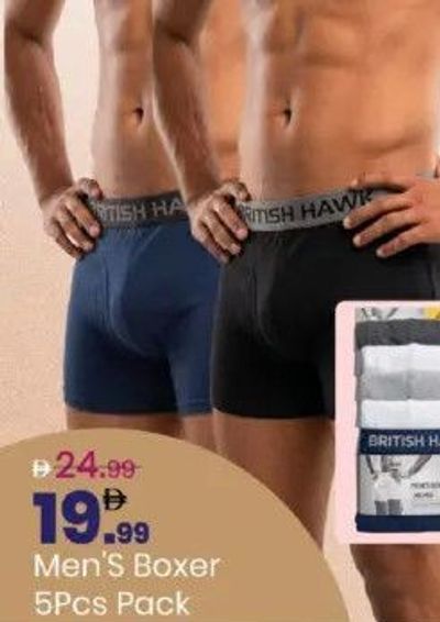 BRITISH HAWK Men'S Boxer 5Pcs Pack