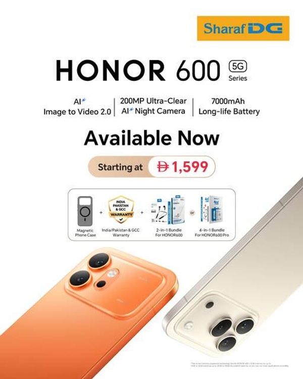 Sale On HONOR 600 Series from Sharaf DG until 10th May