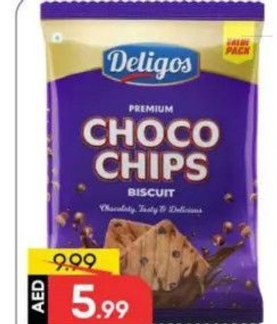 Deligos Choco Chip Biscuit 8X85 Gm