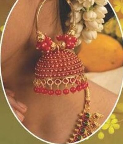 Ladies Earring (Red Jhumka)