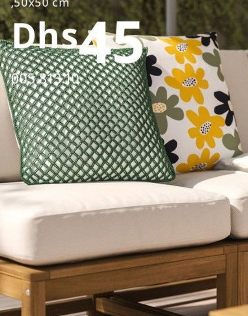 TOFTÖ cushion cover, dark grey-green outdoor/indoor, 50x50 cm