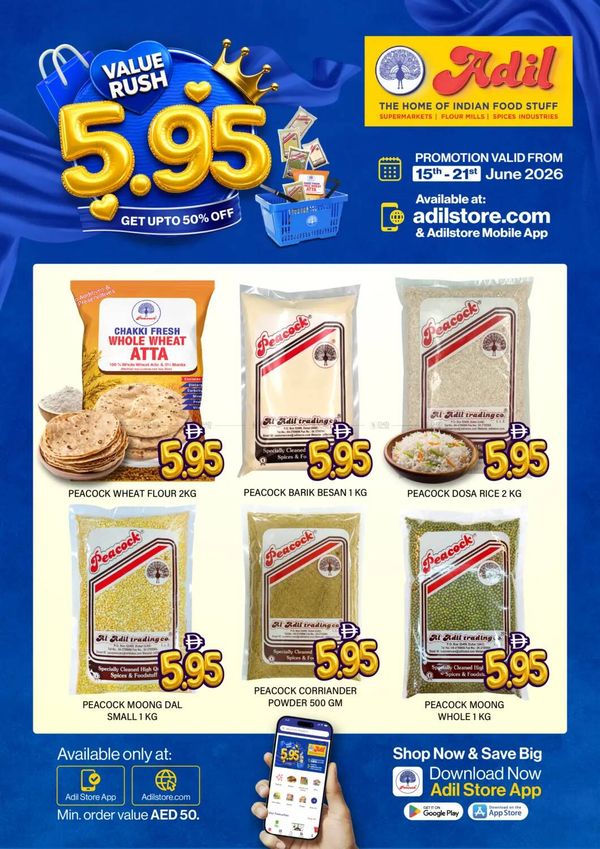 Value Rush AED 5.95 Deals from Al Adil until 21st June