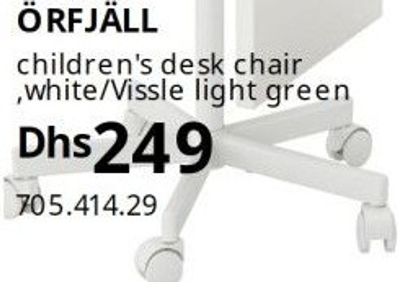 ÖRFJÄLL children's desk chair, white/Vissle light green