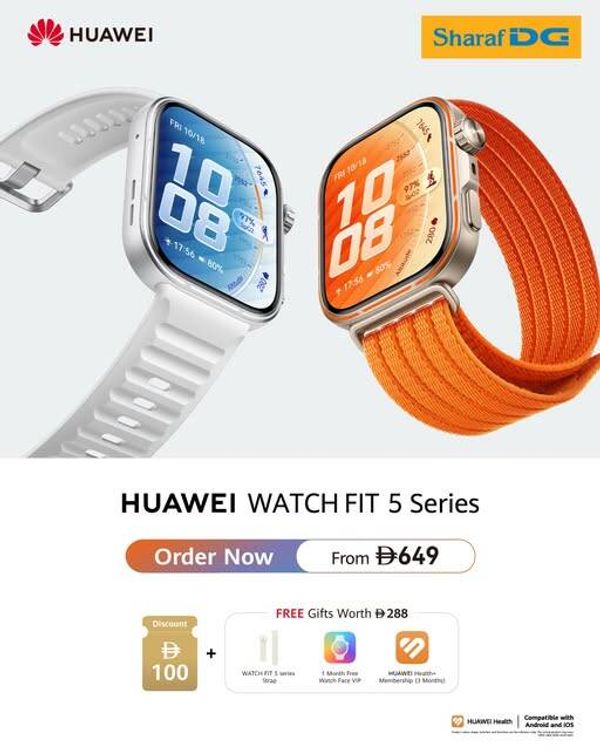 Sale On HUAWEI Watch Fit 5 from Sharaf DG until 14th May