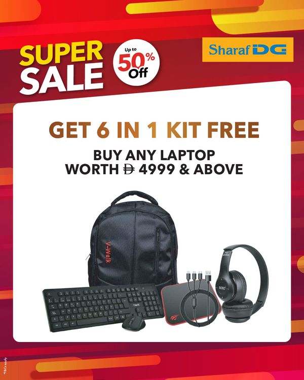 New laptop And Free Gifts from Sharaf DG until 31st May