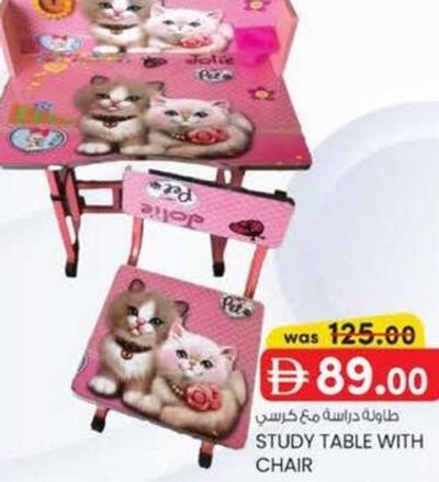 Study Table with Chair (Pink Cats)
