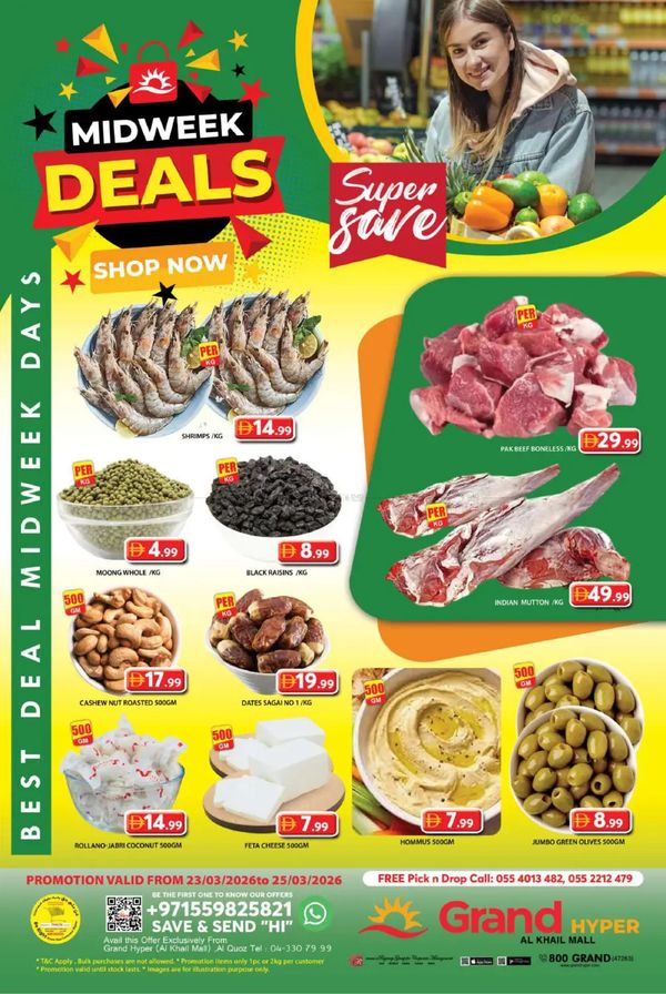 Midweek Deals - Grand Hyper Al Khail Mall from Grand Hypermarket until 25th March