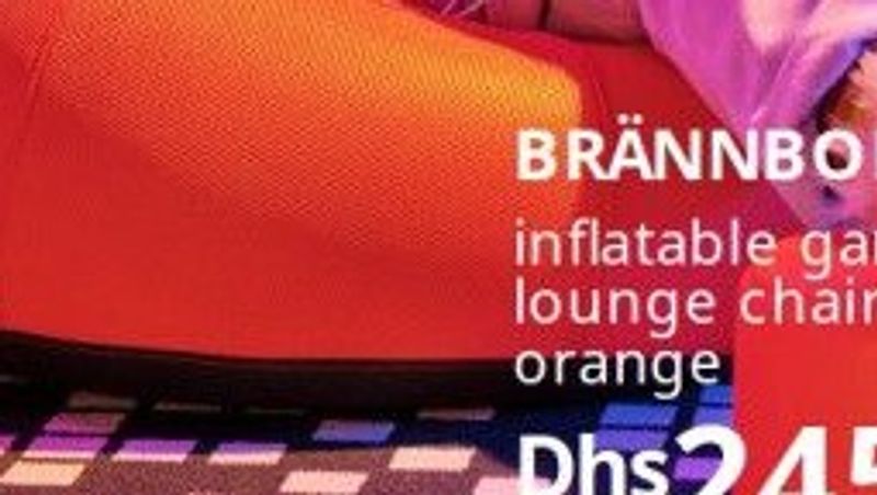 BRÄNNBOLL inflatable gaming lounge chair, bright orange