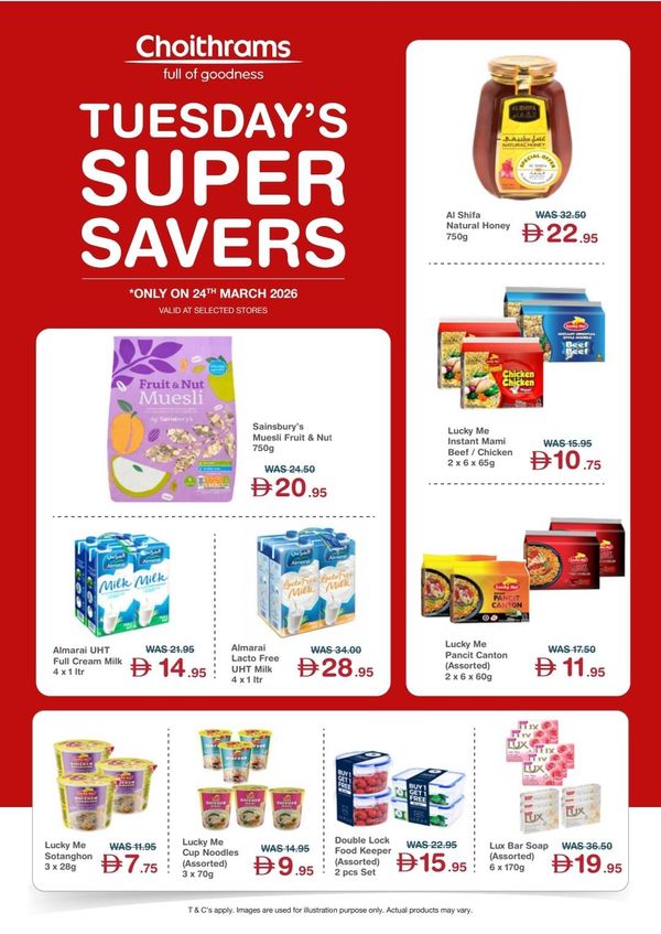 Tuesday Super Savers from Choithrams until 24th March