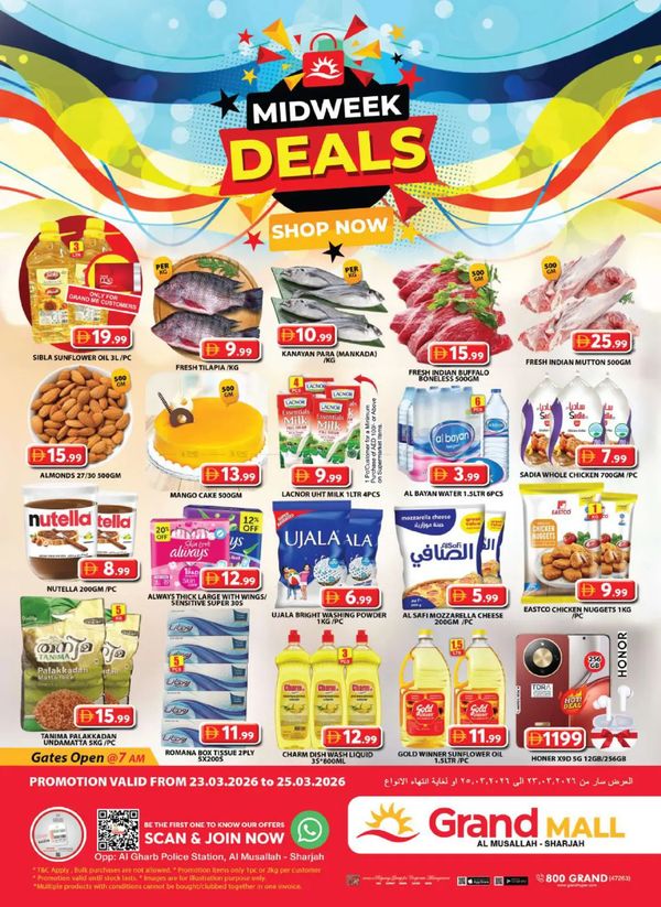 Midweek Deals - Grand Mall Sharjah from Grand Hypermarket until 25th March