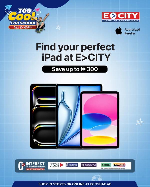 Find Your Perfect Ipad from ECity until 31st August