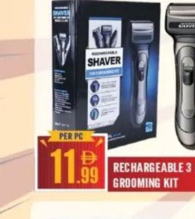 SHAVER RECHARGEABLE 3 IN 1 GROOMING KIT