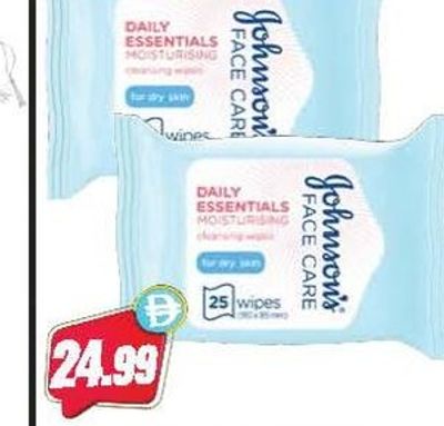 Johnson's Facial Wipes Dry Skin 2 x 25s