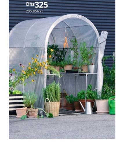 AS PAREN greenhouse, transparent white, 123x190x190 cm